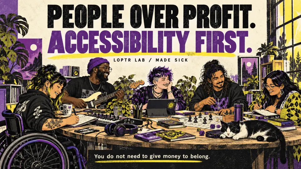 People over profit. Accessibility first. Participation on clear terms. cover