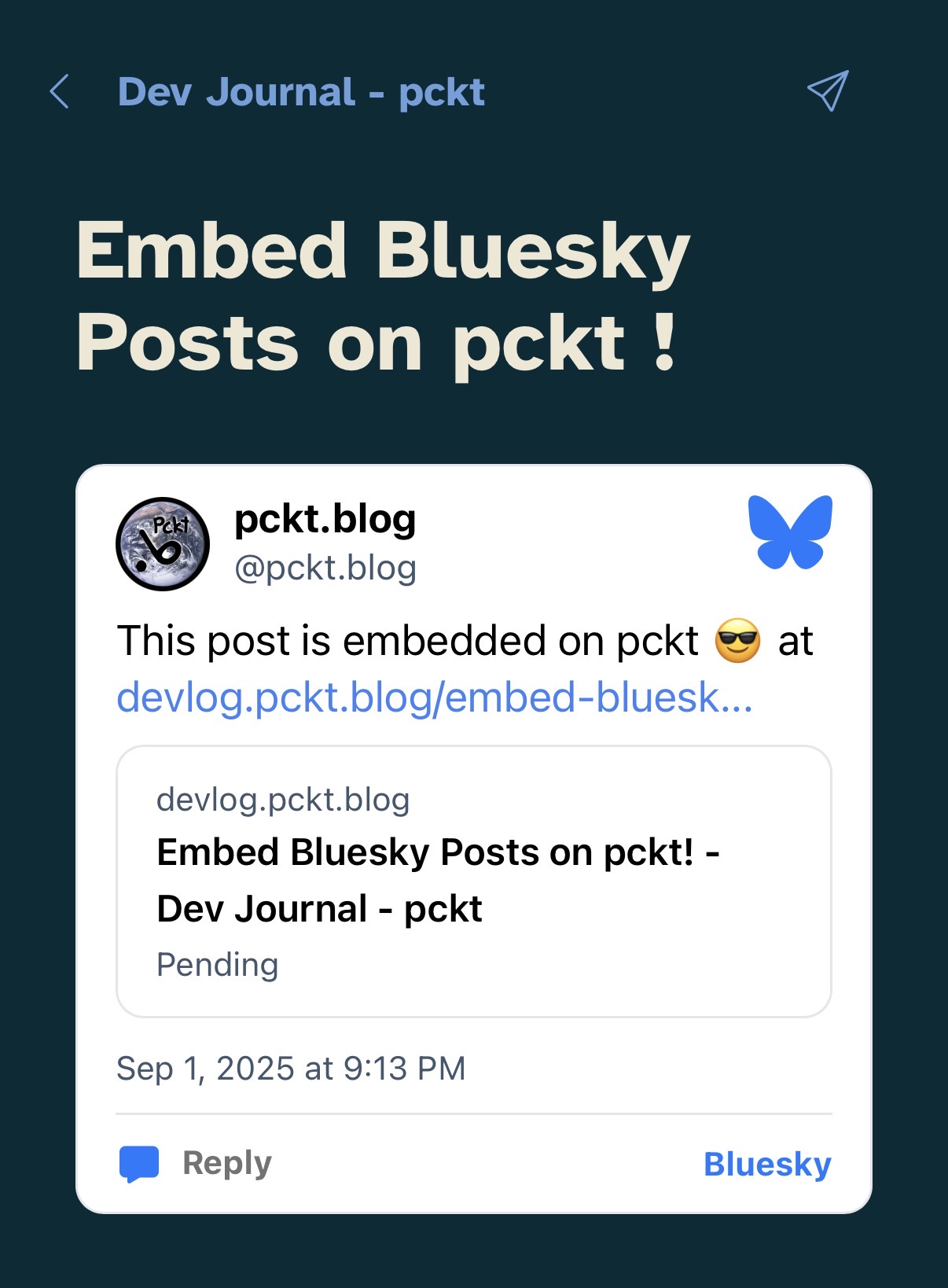 Embed Bluesky Posts on pckt ! cover