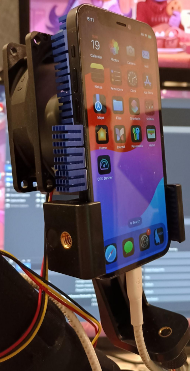 Cooling an iPhone 12 Mini for Face Tracking cover