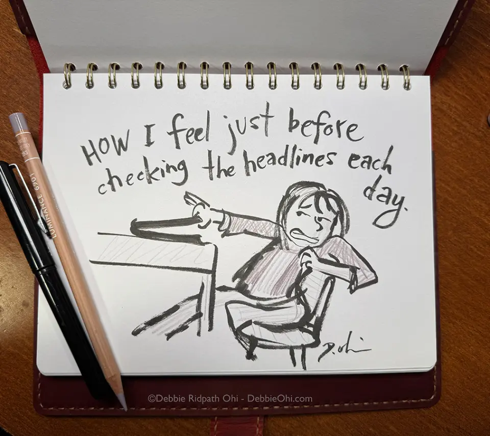 I do my creative work before checking news headlines cover