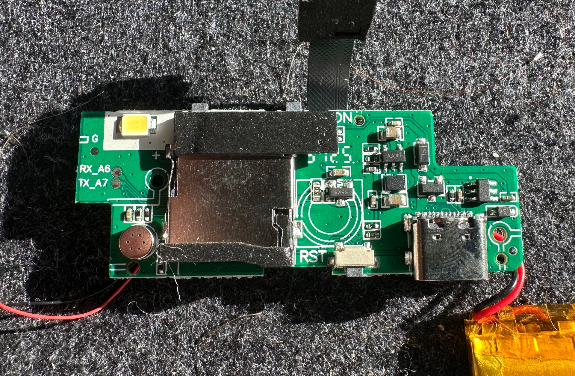 The front of the Charmera’s PCB
