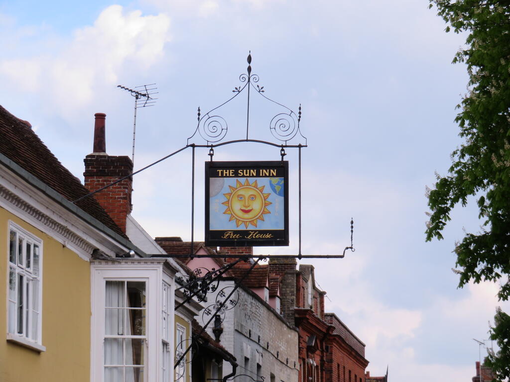 Sign for The Sun Inn in Dedham