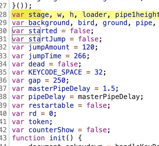 Variables in the console