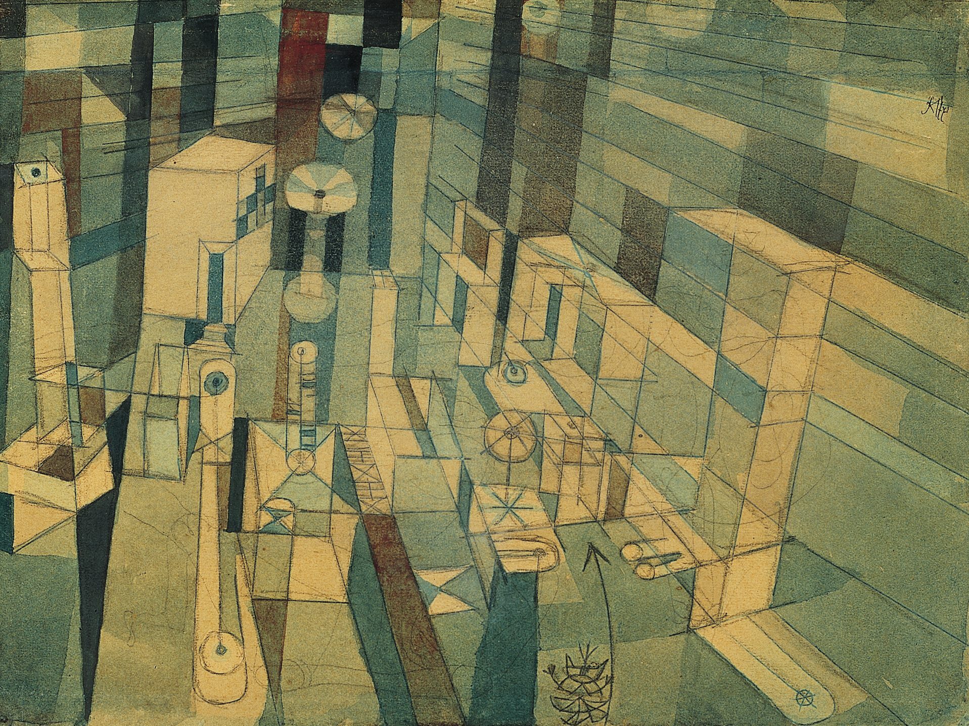 Paul Klee, Room Perspective Red-Green (1921)