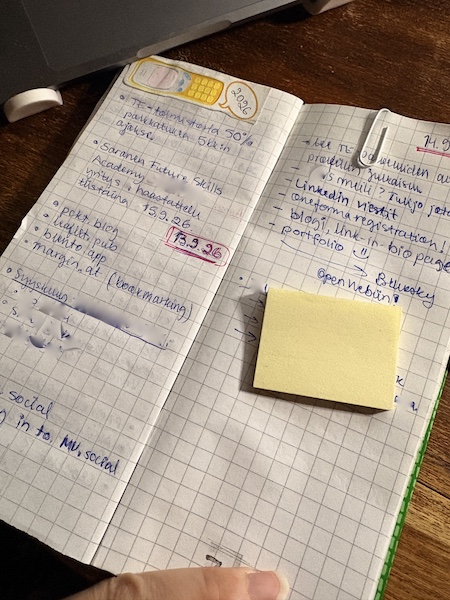 handwritten notes