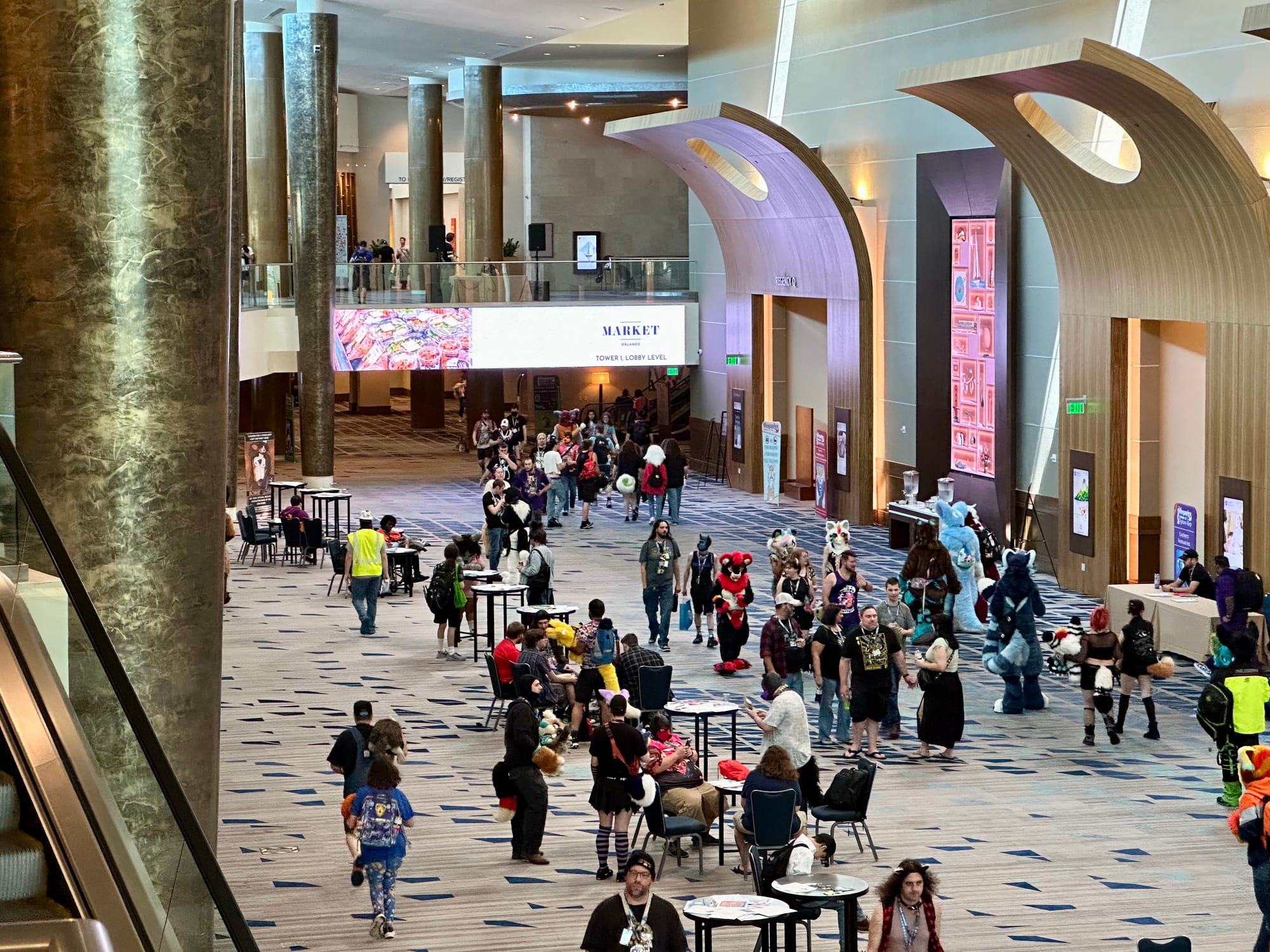 Convention floor looking toward the hotel