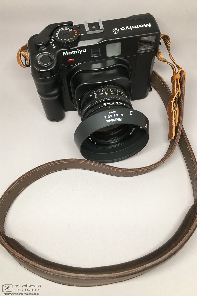 My Mamiya 6 with 50mm f/4.0 lens and leather strap - alternate view.