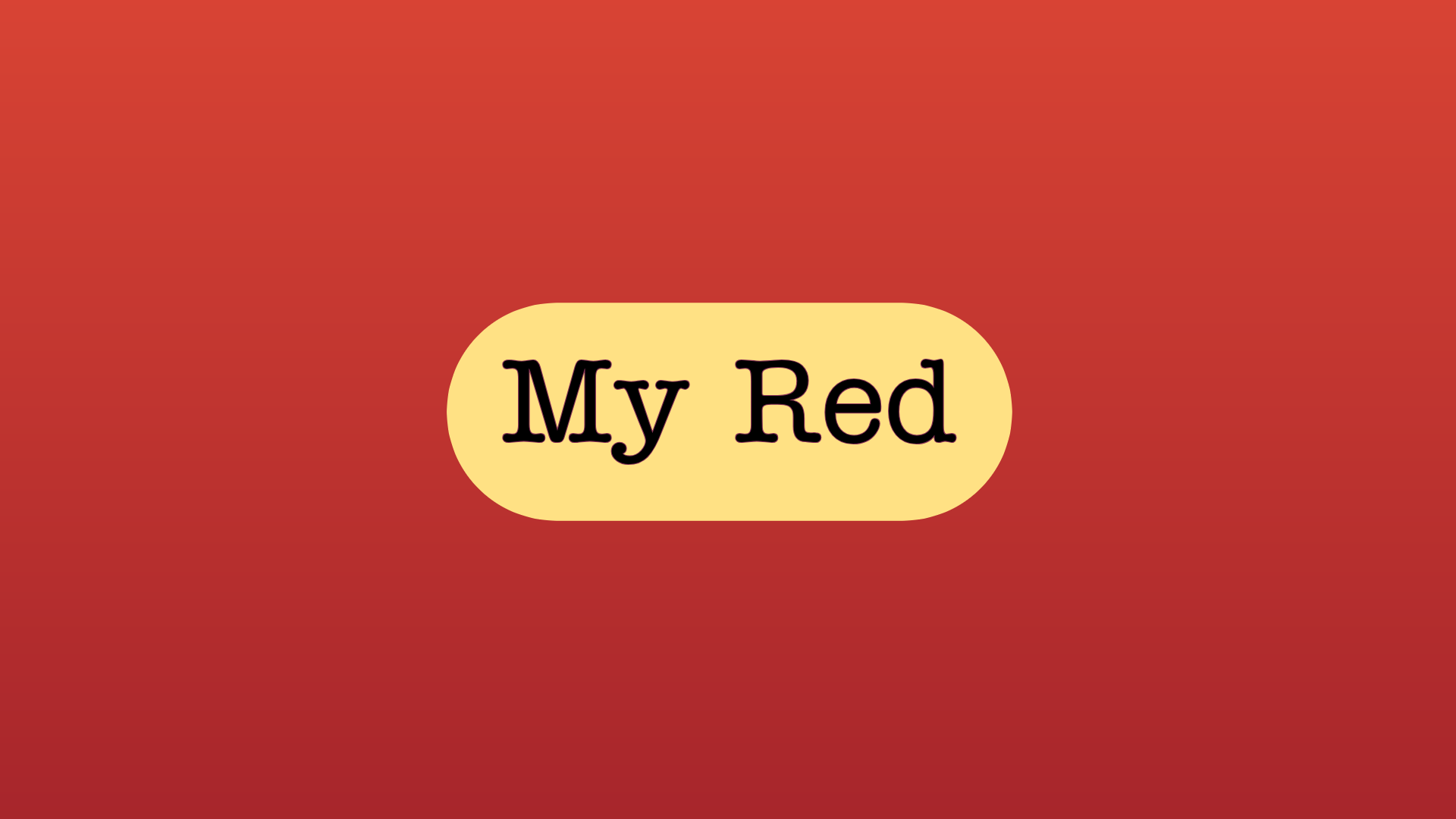 Image with the poem title "My Red" made in Adobe Express, with red background. No other photo or meaningful graphic.