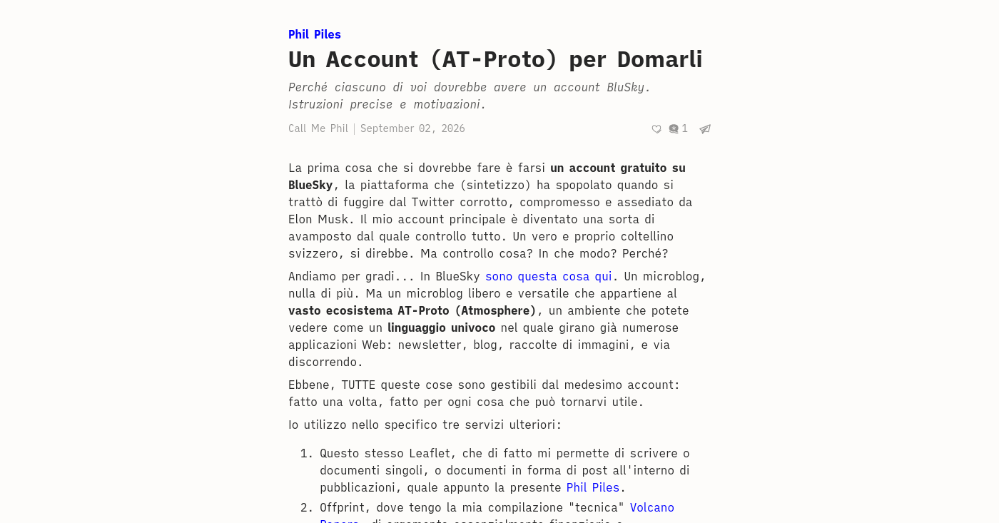 Un Account (AT-Proto) per Domarli - Phil Piles