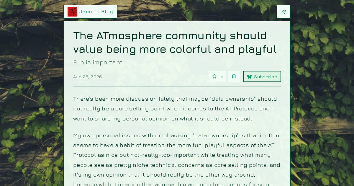https://pckt.blog/b/jakesblog115/the-atmosphere-community-should-value-being-more-colorful-and-playful-fscthyp social preview image